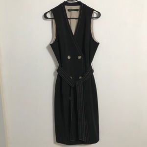 Iris Setlakwe Black Double-Breasted Belted Dress